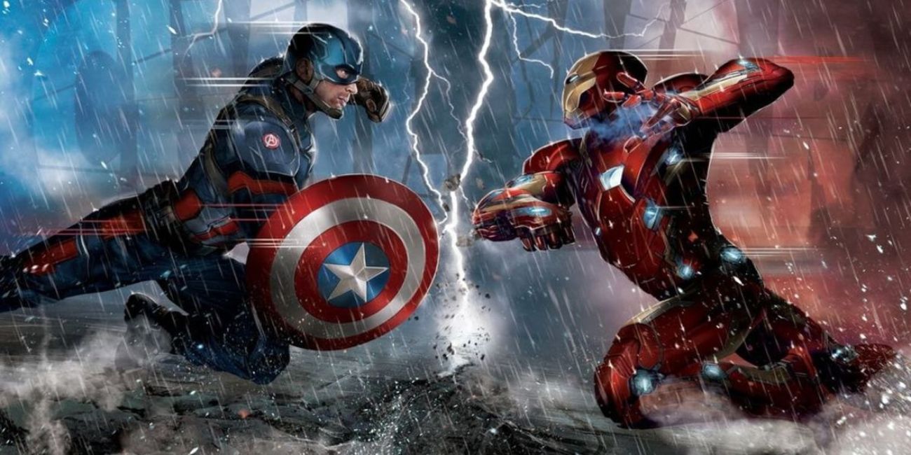 Captain America Civil War Cap vs Iron Man promo art 1
