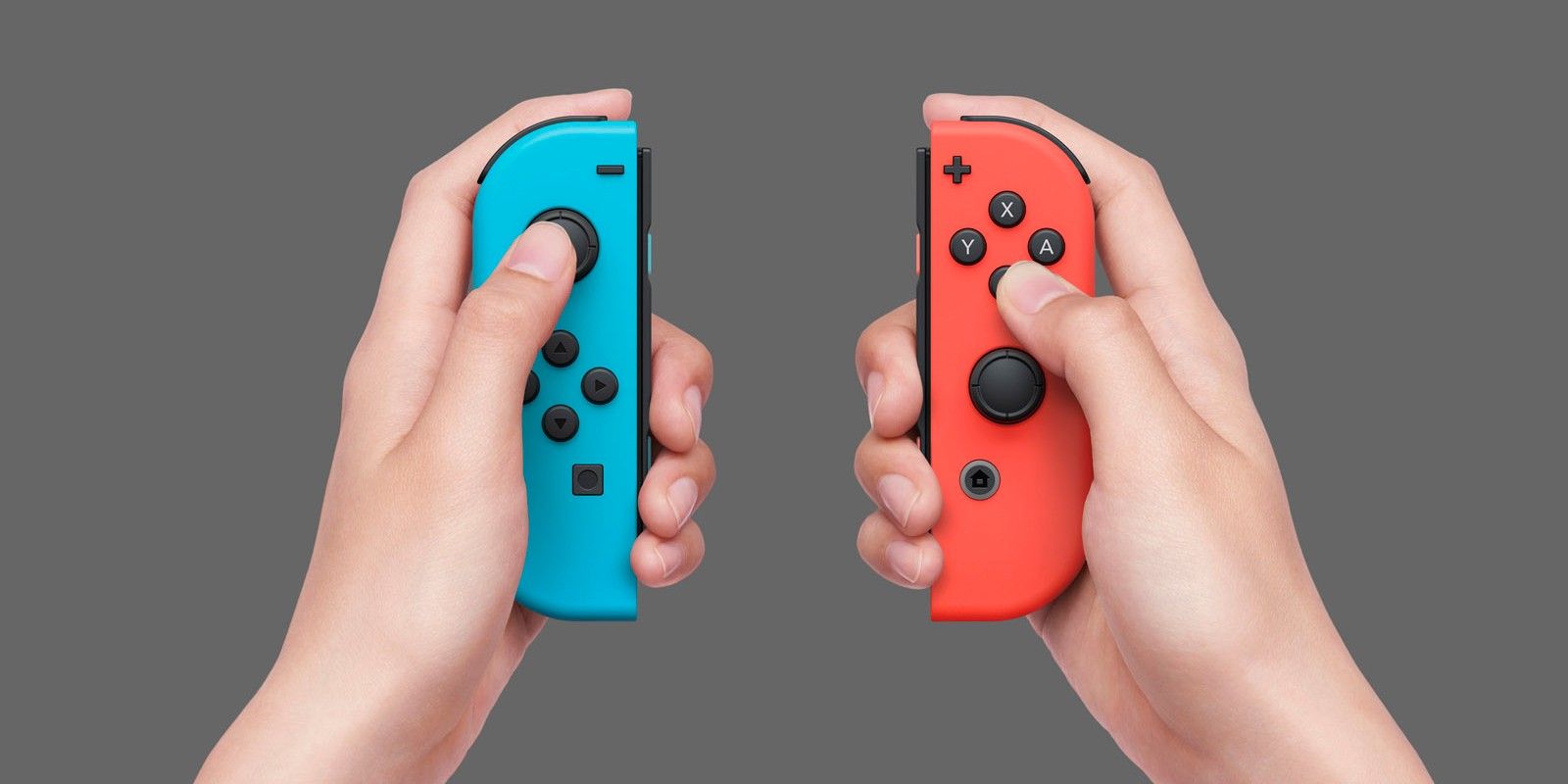 Left Blue and Right Red Joy Con Controllers