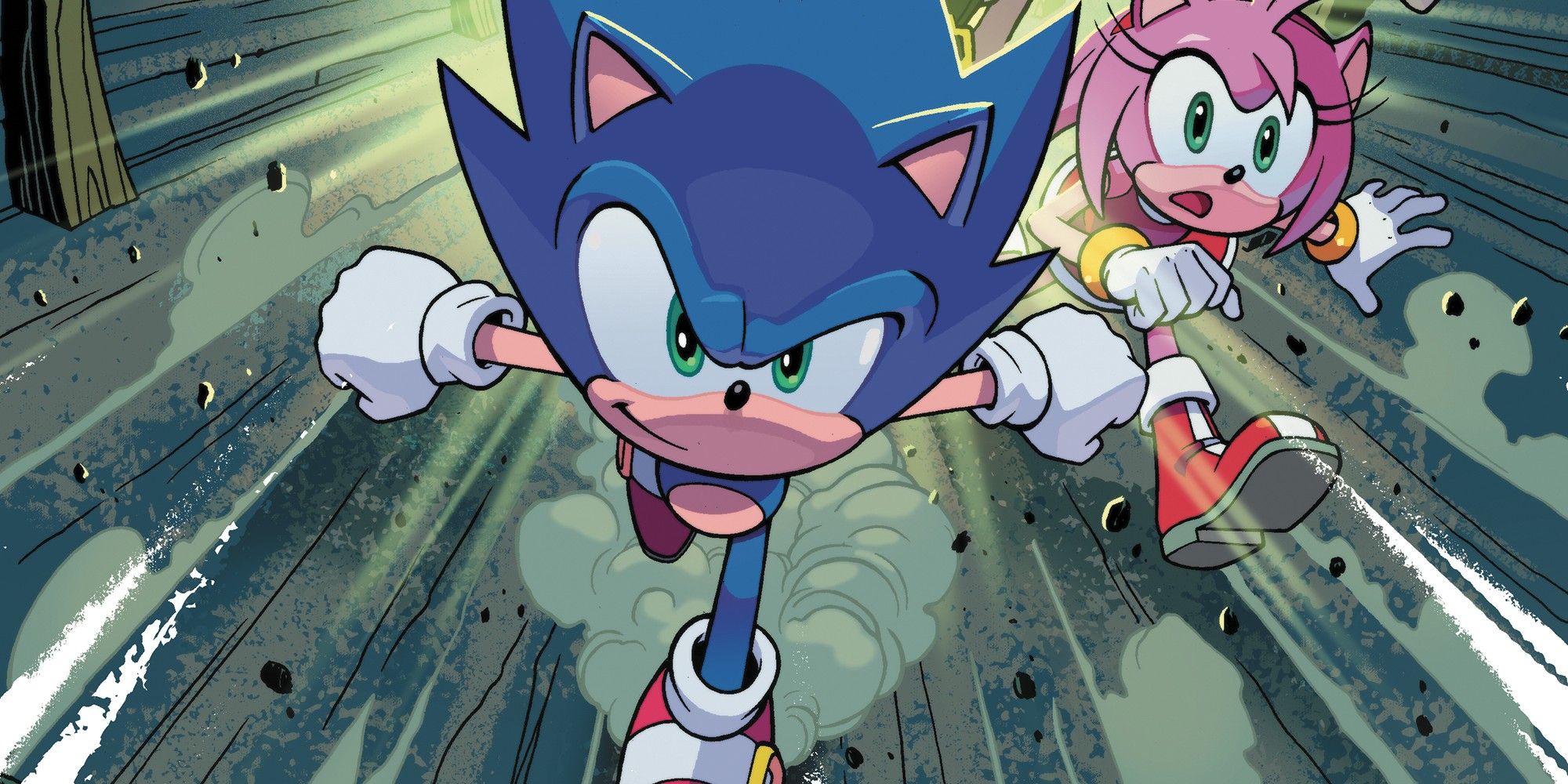 Sonic the Hedgehog and Amy racing