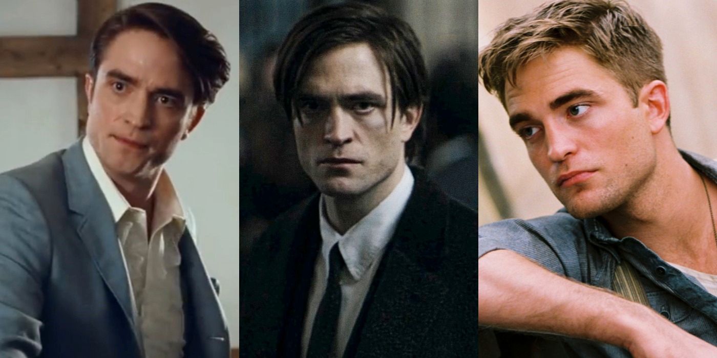 A split screen of Robert Pattinson