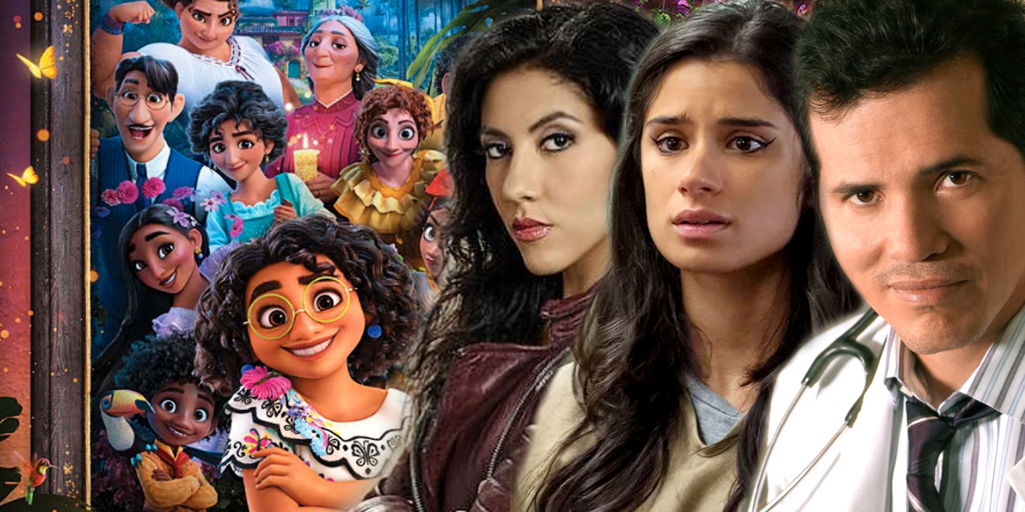 Stephanie Beatriz Diane Guerrero and John Leguizamo in Encanto