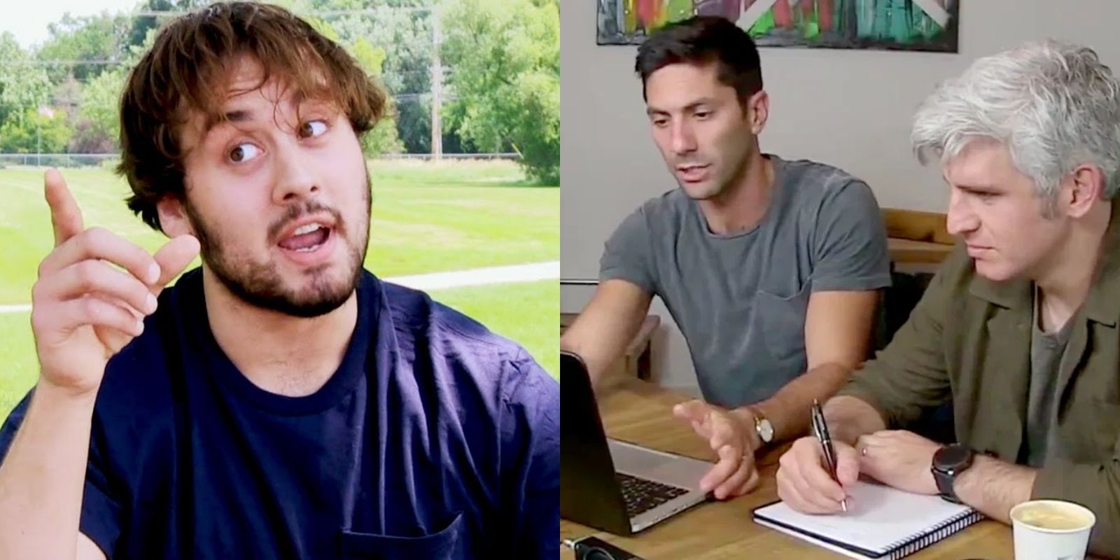 Surprising reveal in episode Artis and Jess L and Nev Schulman and Max Joseph mid investigation R in MTV Catfish