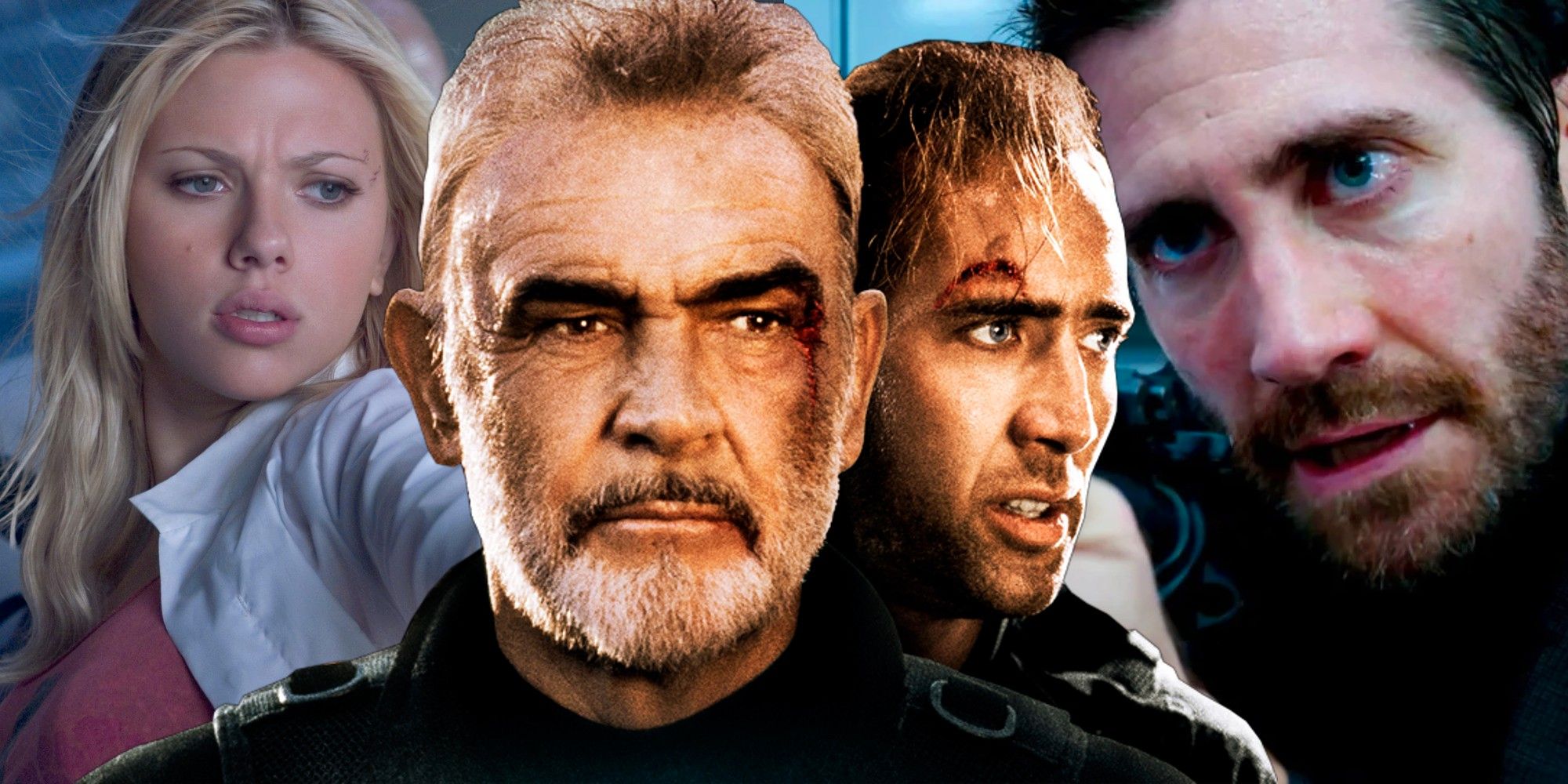 Split image of main characters from The Island The Rock and Ambulance