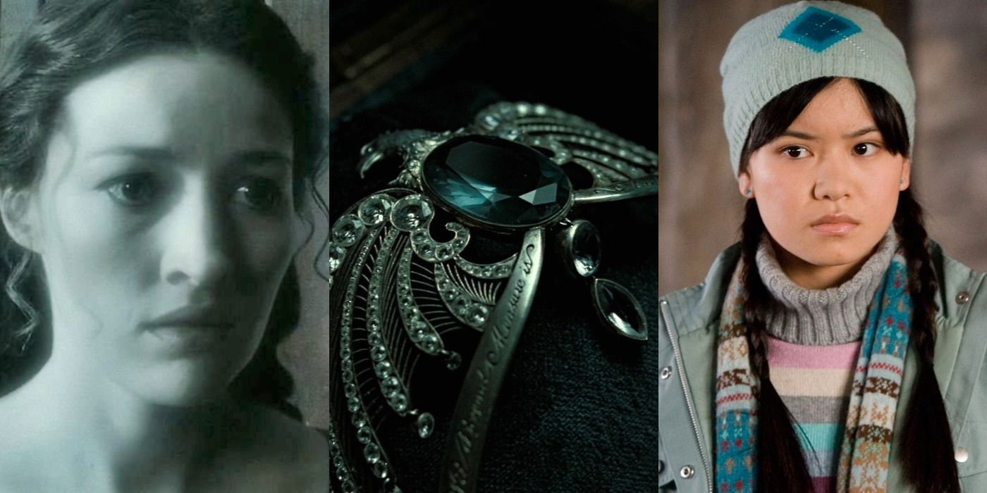 Split image of the Grey Lady the Diadem and Cho Chang in Harry Potter Ravenclaw feature