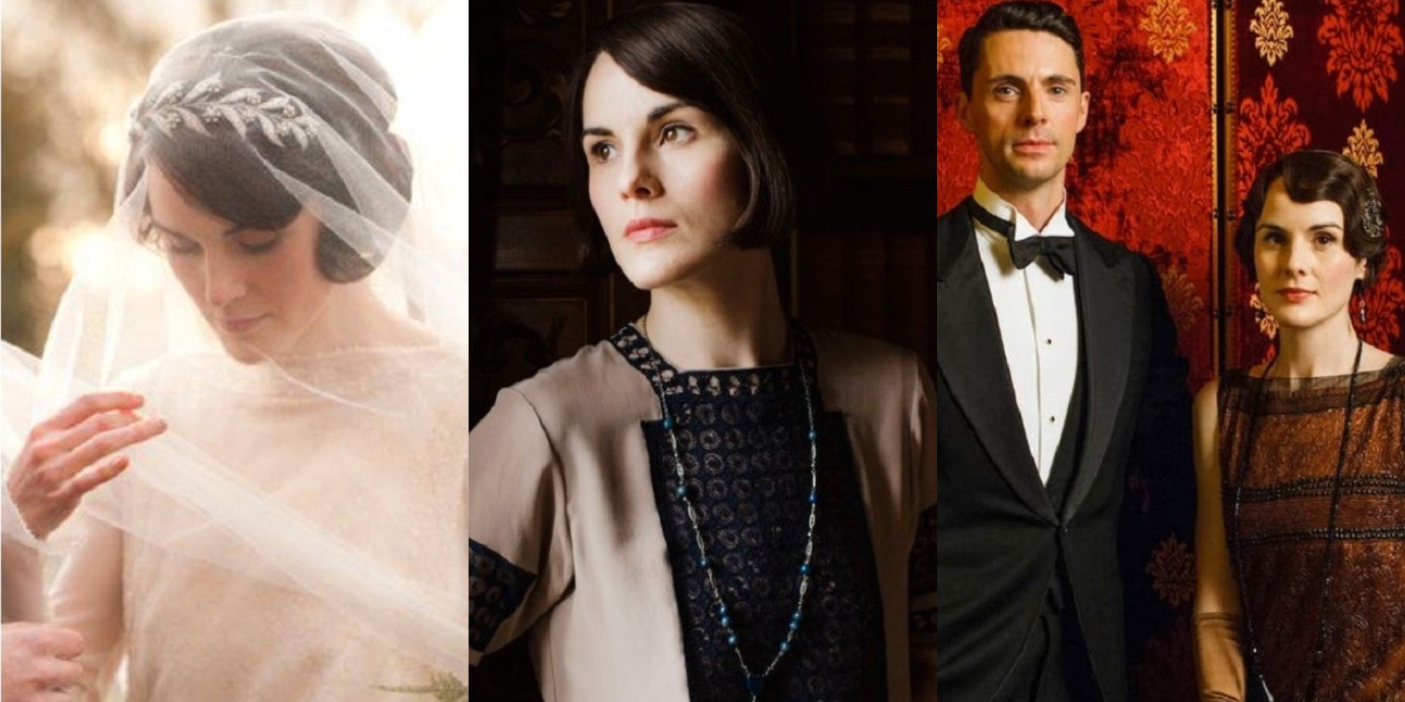 Split image of Lady Mary Crawley in Downton Abbey