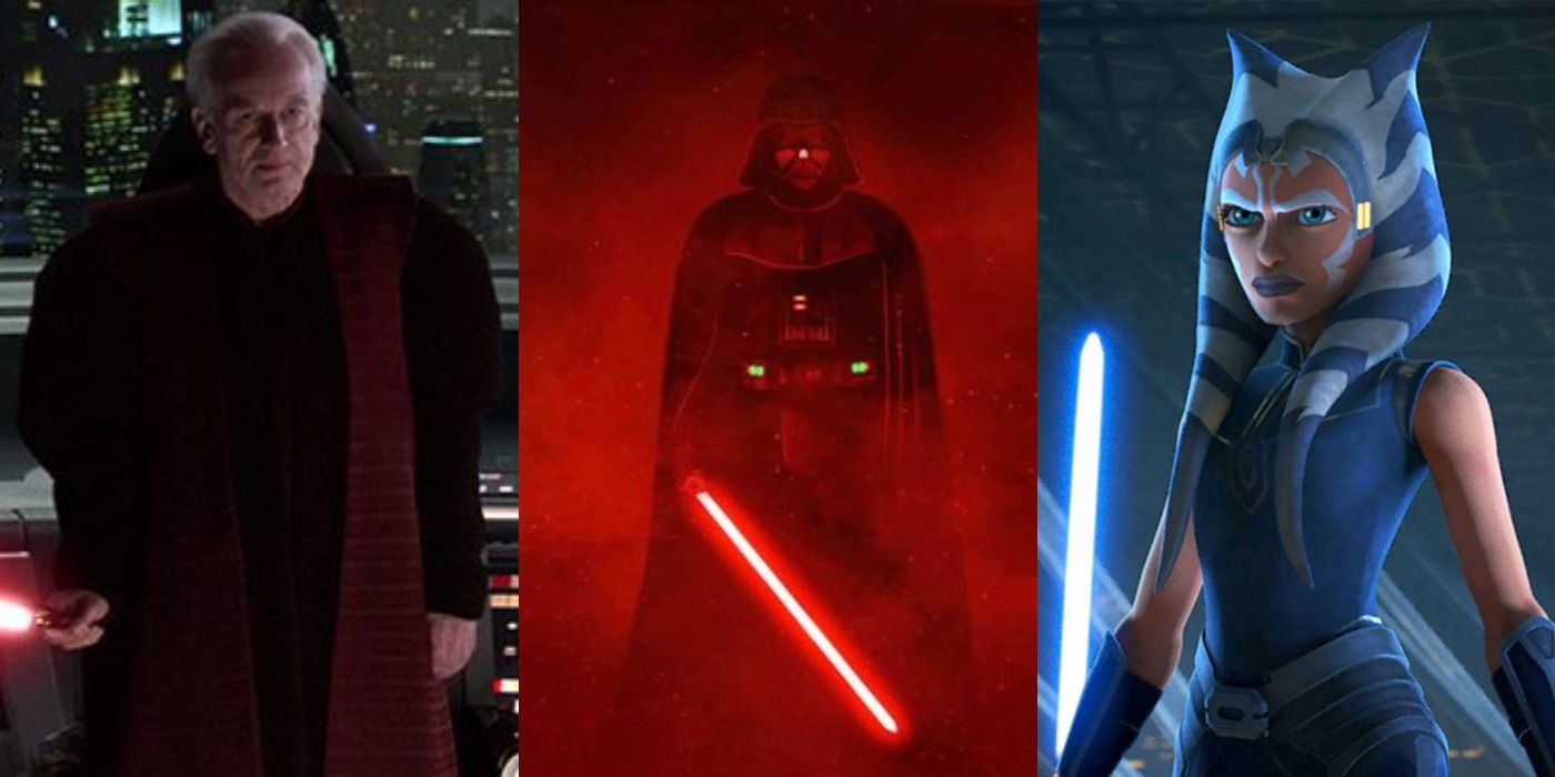 Star Wars Characters Who Influenced Anakin Skywalkers fall to the dark side feature collage