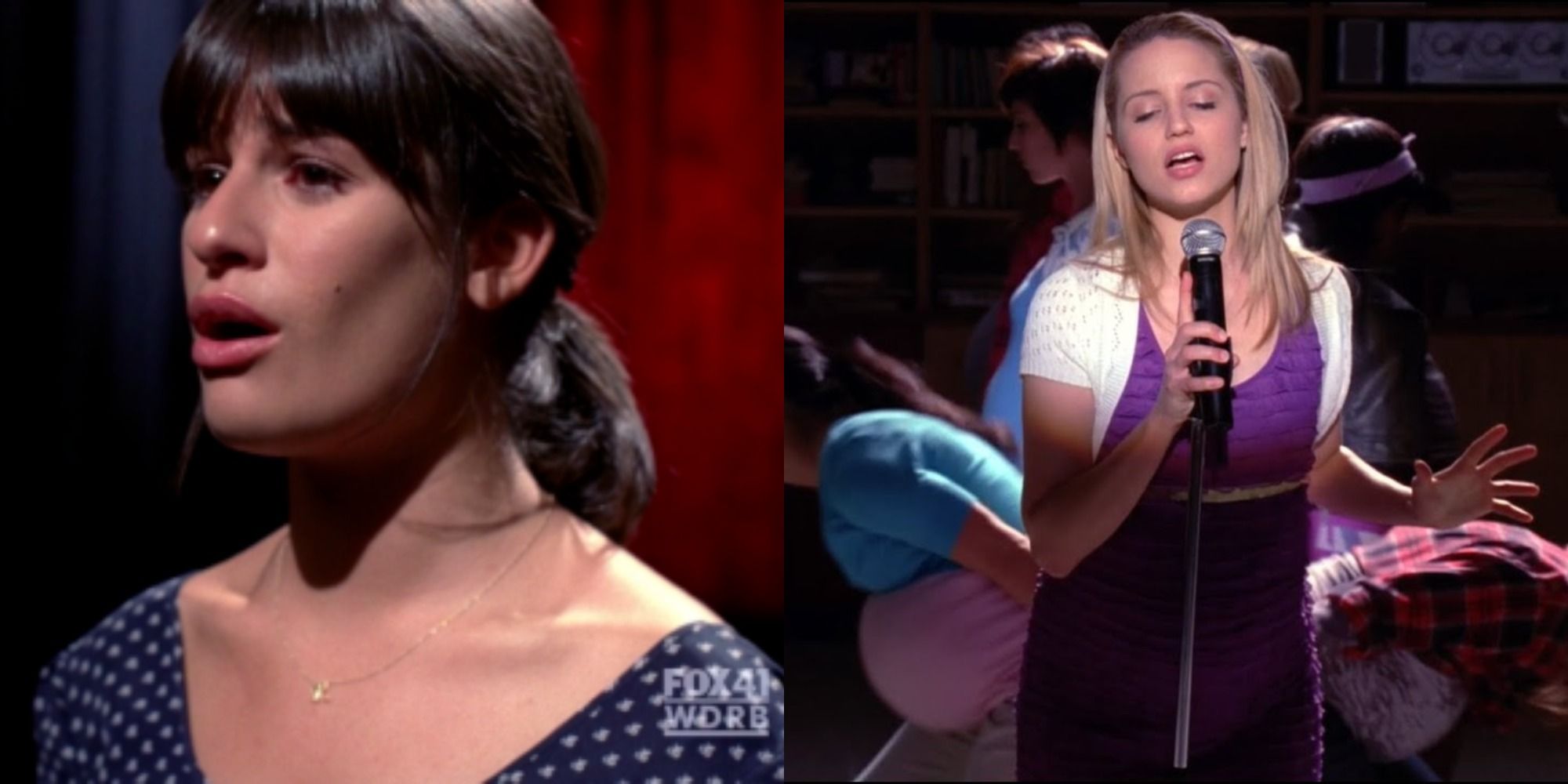 Glee Rachel Quinn Singing