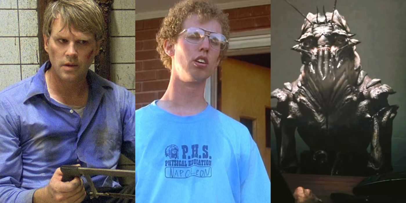 Split image of Saw Napoleon Dynamite and District 9