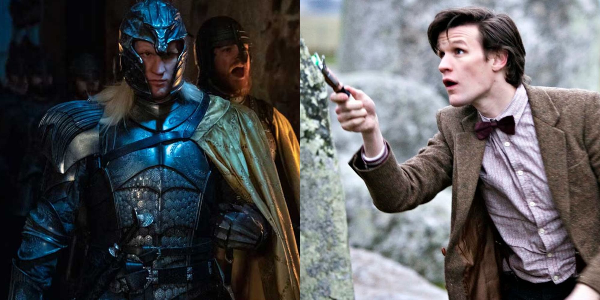 Split images of Matt Smith in House of the Dragon and Doctor Who