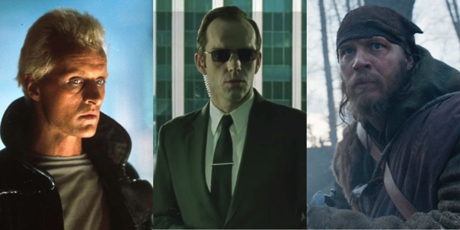 Stills from Blade Runner The Matrix and The Revenant