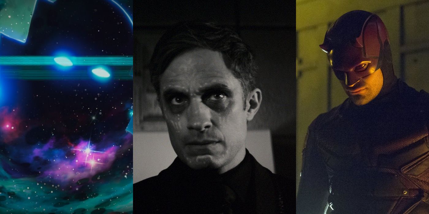 Split-Image: The Watcher, Jack Russell, and Matt Murdock pose