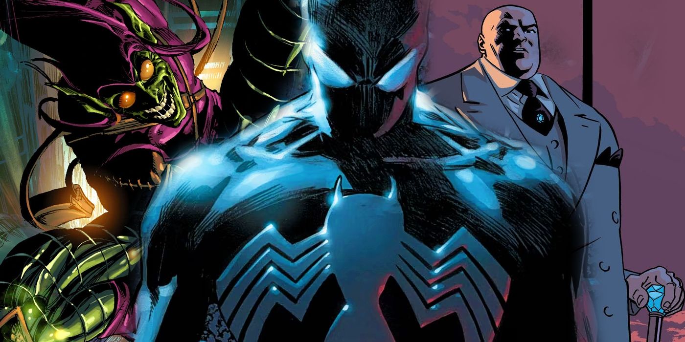 Green Goblin comics, Back in Black Cover, Kingpin standing in front of window overlooking NYC