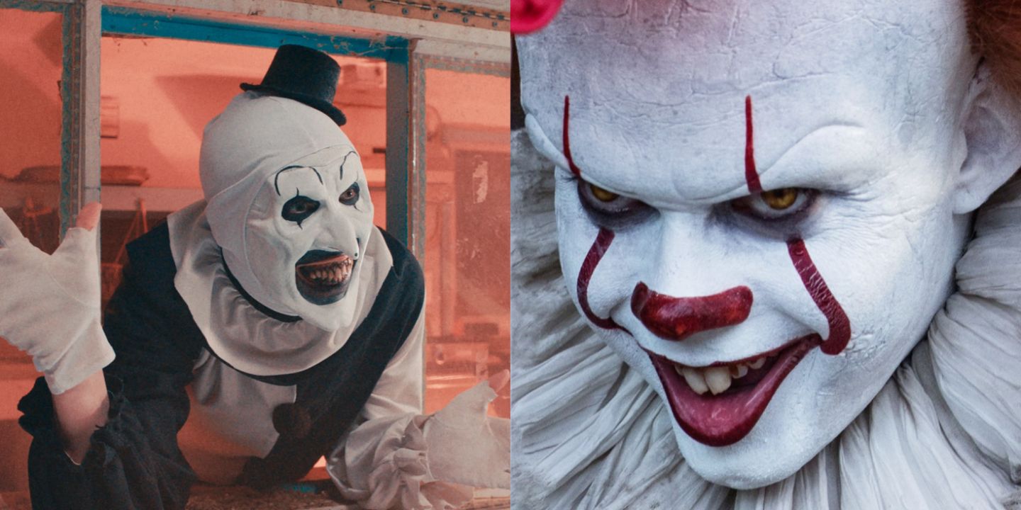 Art from Terrifier and Pennywise from It