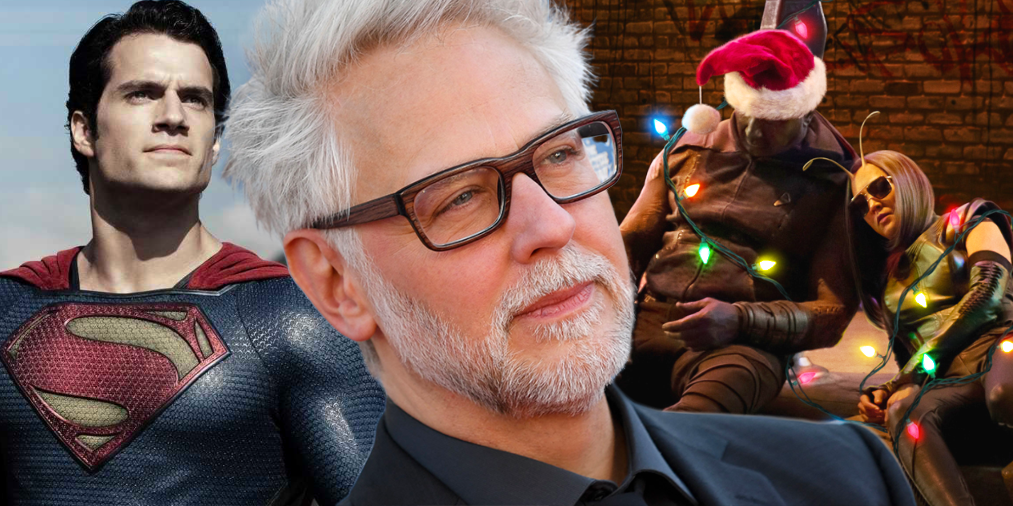 James Gunn with Superman and Guardians Holiday Special