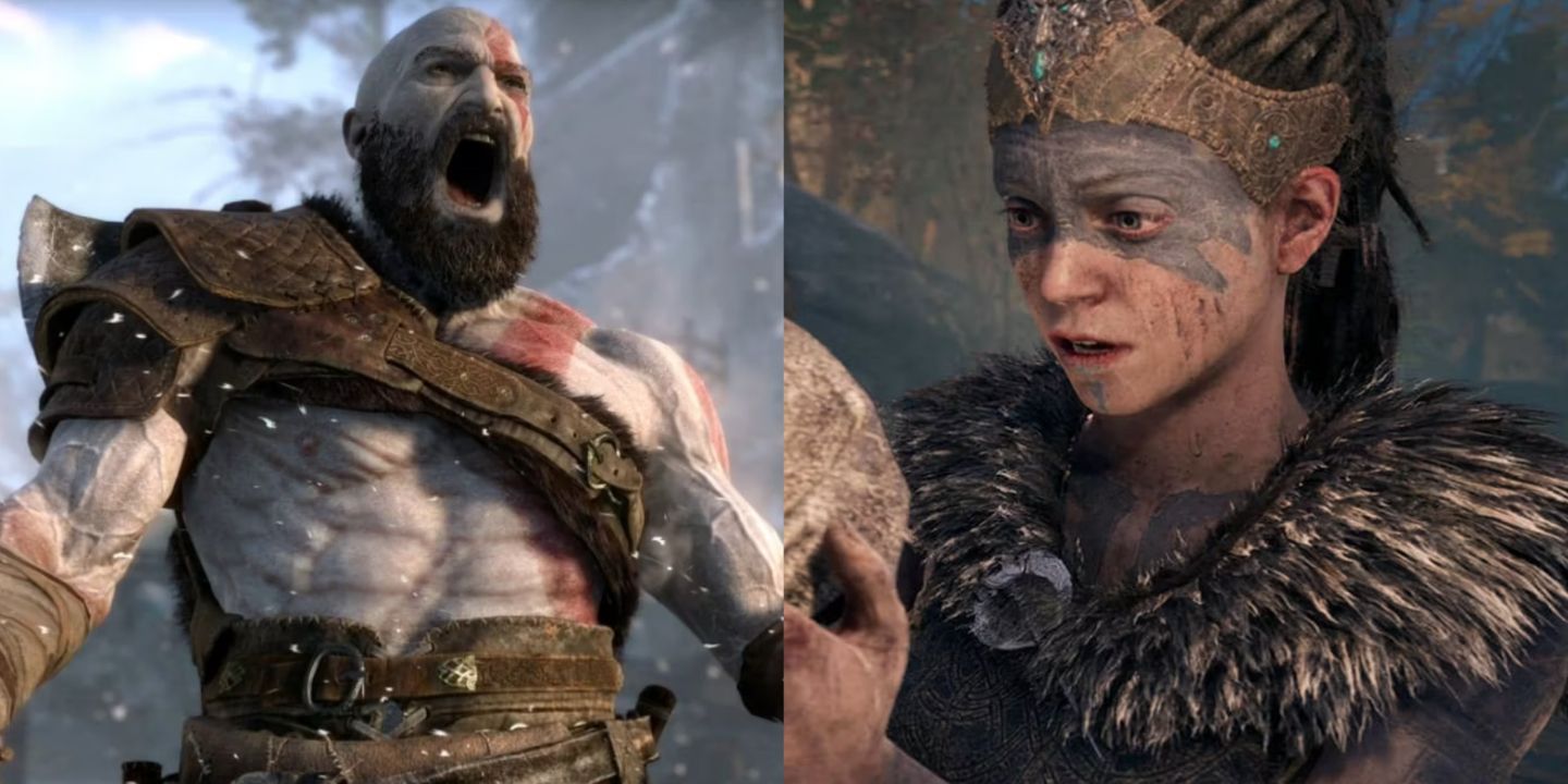Characters from God of War and Hellblade Senuas Sacrifice