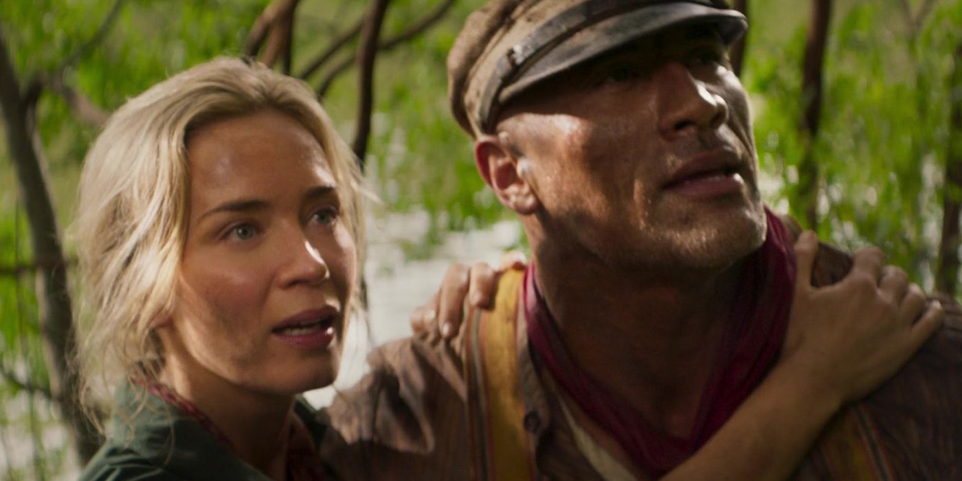 Emily Blunt and Dwayne Johnson in Jungle Cruise