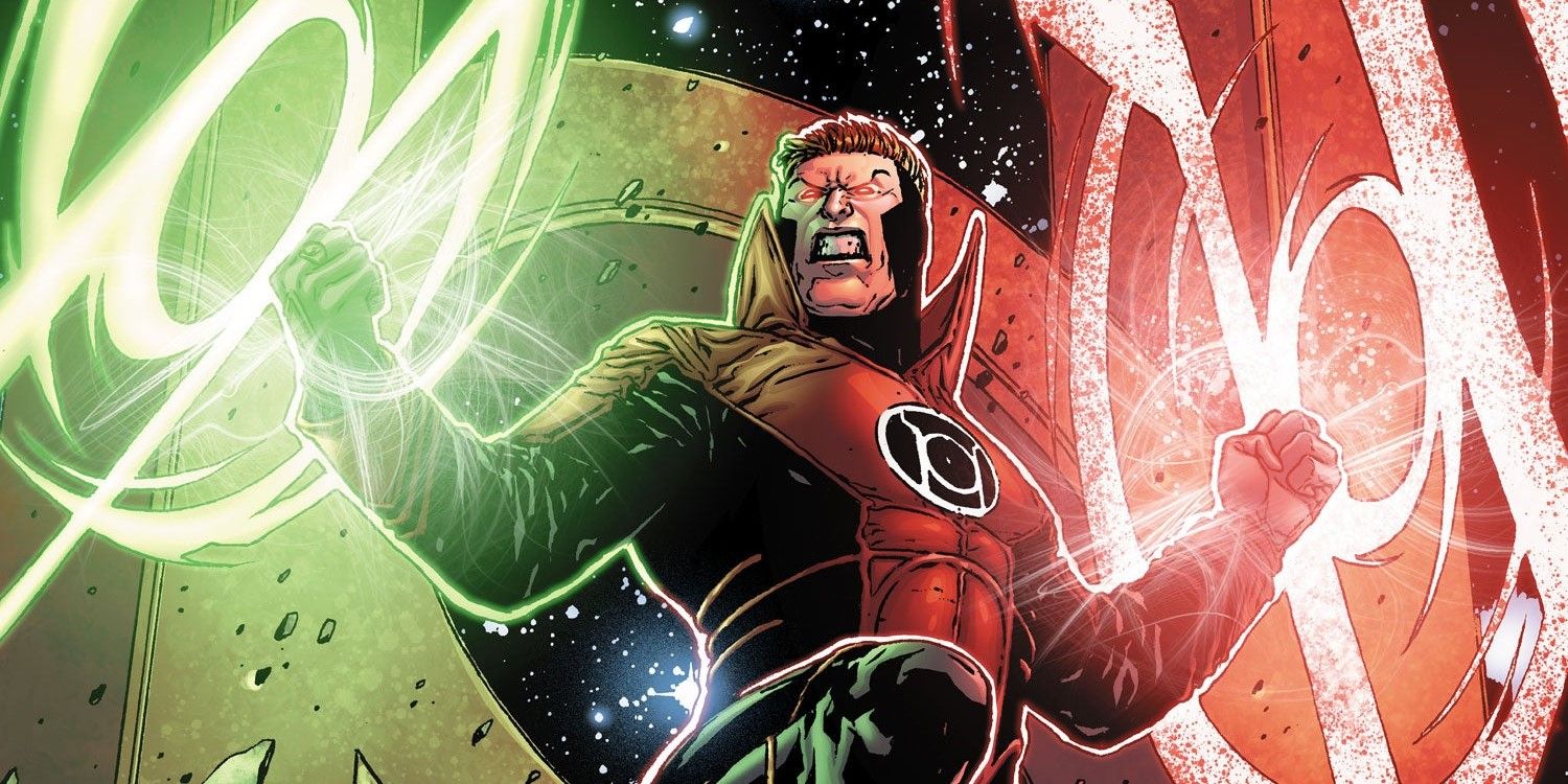 Guy Gardner wielding Red and Green