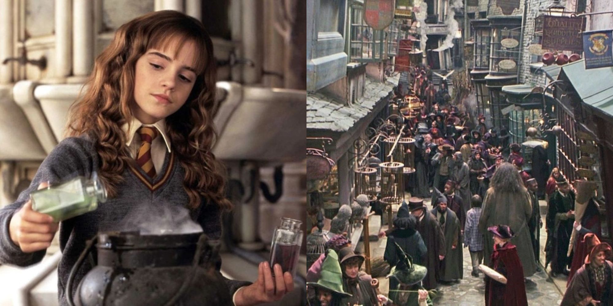 Hermione and Diagon Alley in the Harry Potter movies