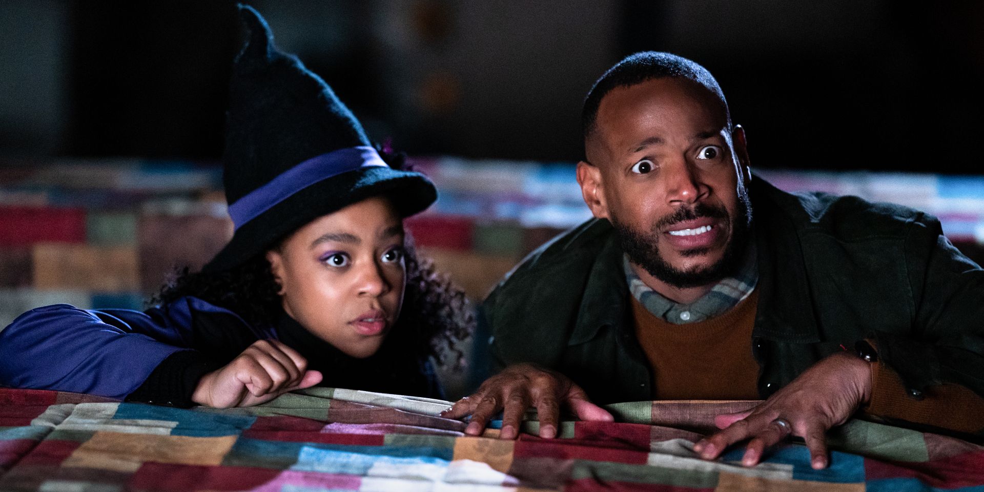 Priah Ferguson and Marlon Wayans in The Curse of Bridge Hollow