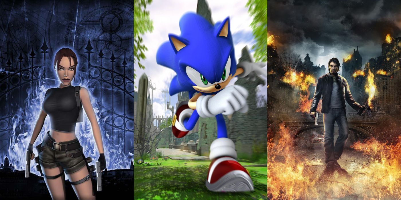 Split Featured Image of Tomb Raider The Angel of Darkness Sonic the Hedgehog 2006 and Alone in the Dark 2008