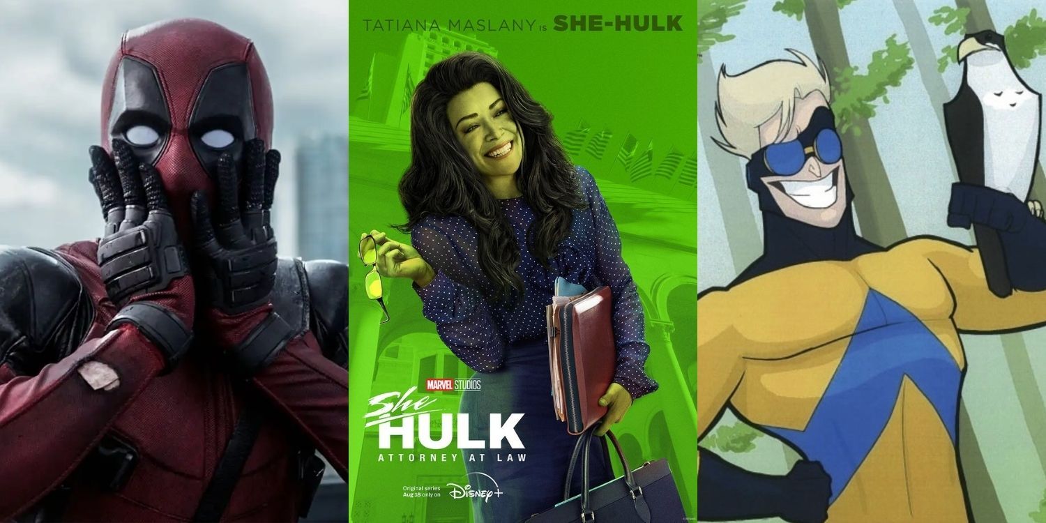 Split Image of She Hulk Deadpool and Animal Man
