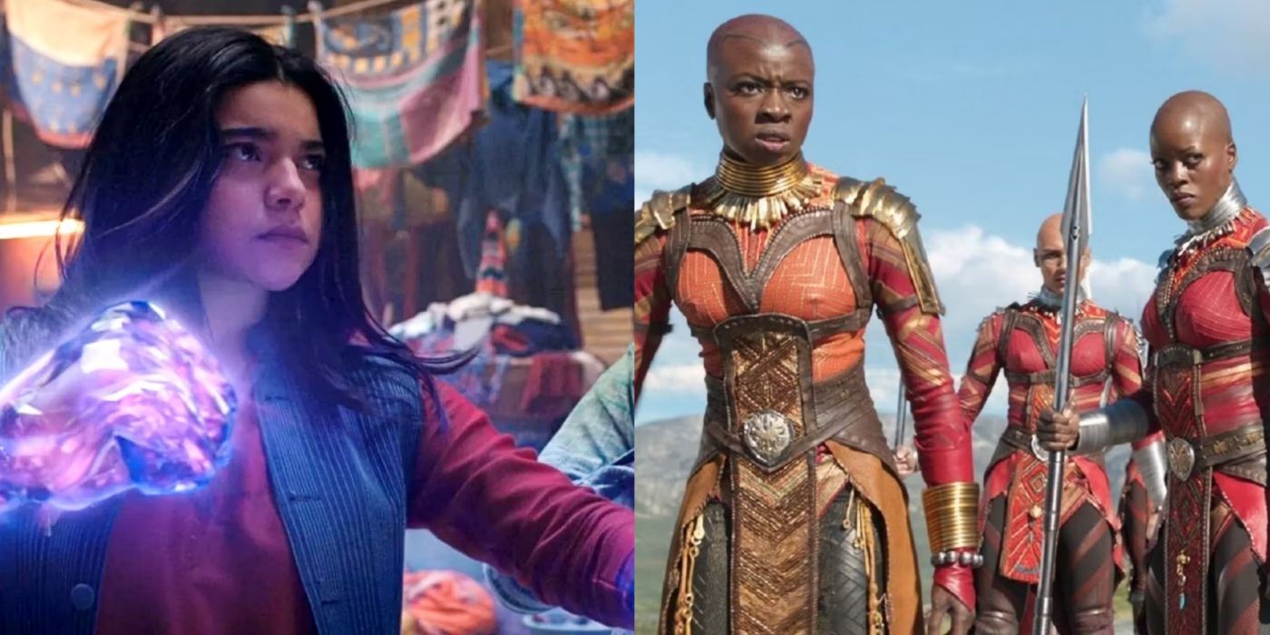 Split screen of Ms Marvel and Okoye