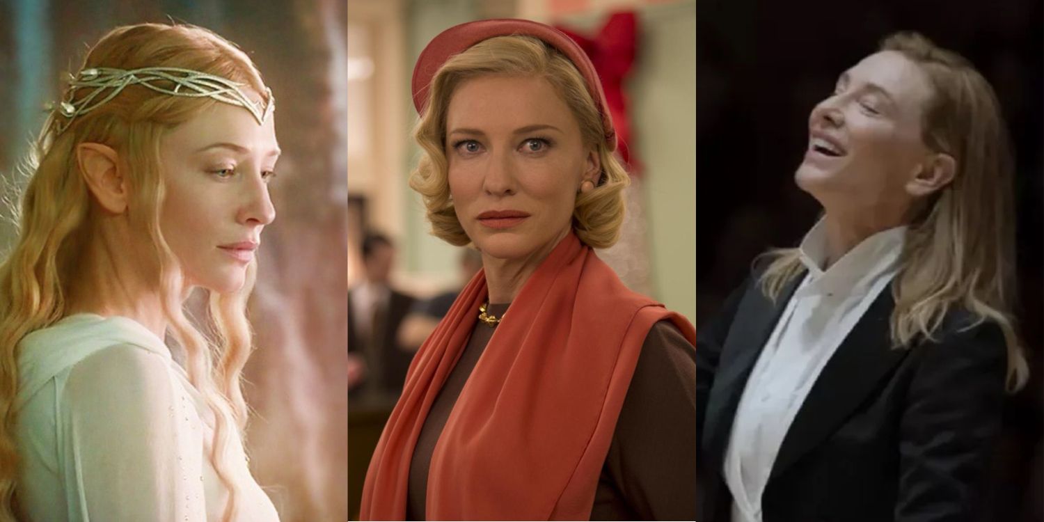 Cate Blanchett in Lord of the Rings, Carol and Tar Split Image