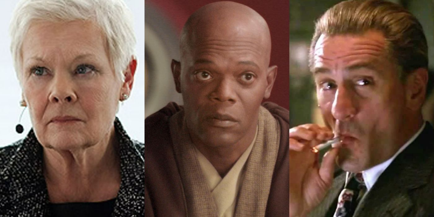 Split image of Judi Dench, Samuel L Jackson and Robert De Niro