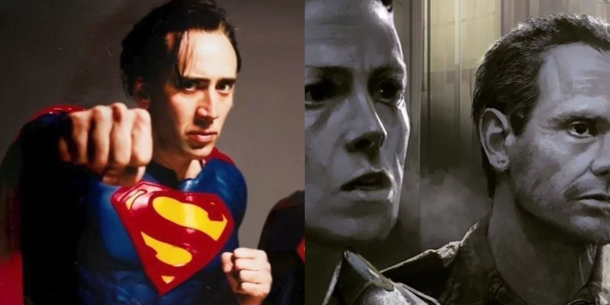 Split image of Superman Lives and Neil Blomkmp's Alien 5