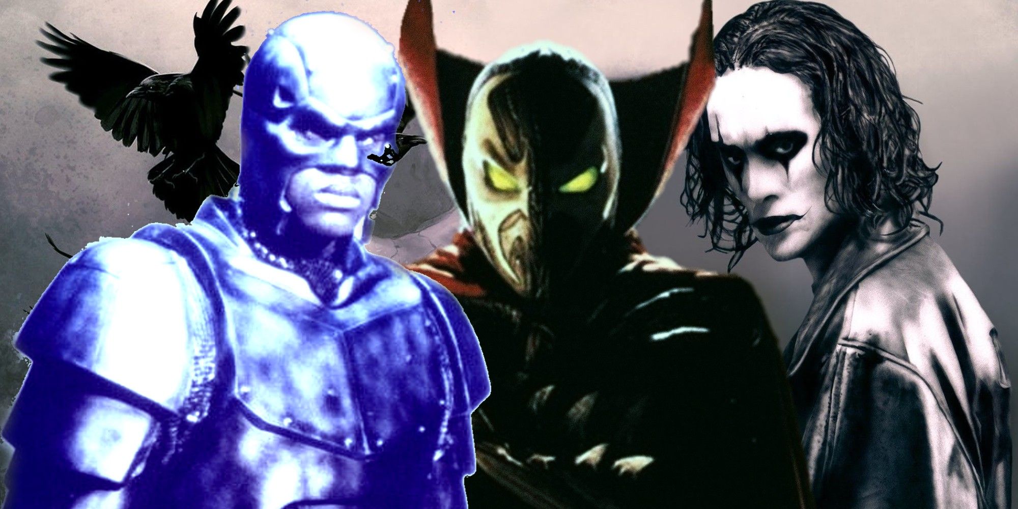 Collage of Steel, Spawn, and The Crow