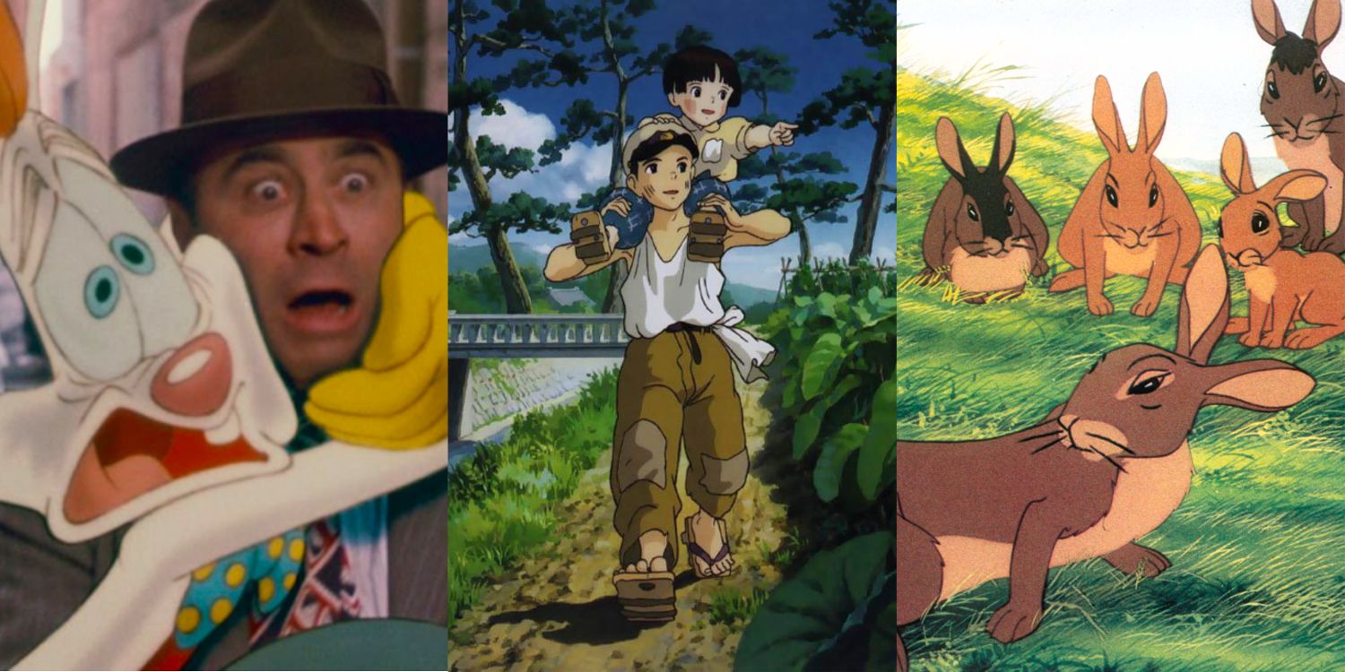 Stills from Who Framed Roger Rabbit, Grave of the Fireflies and Watership Down
