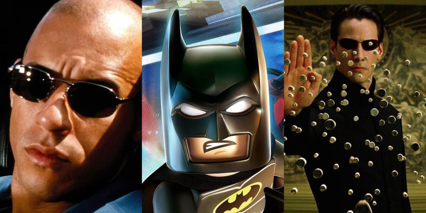 Split image of The Fast and the Furious, The LEGO Batman Movie, and The Matrix Reloaded