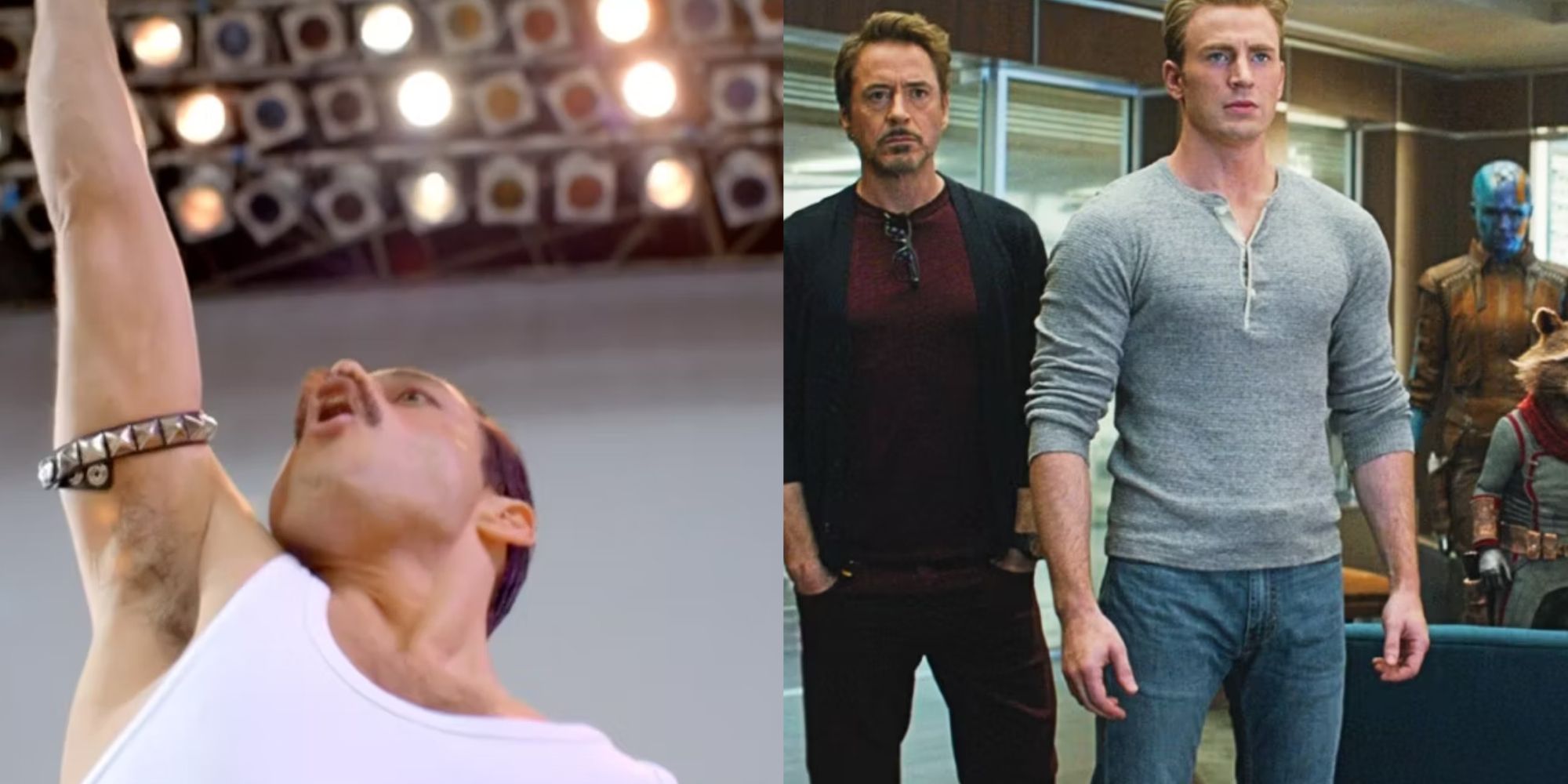 Split image of Bohemian Rhapsody and Avengers: Endgame