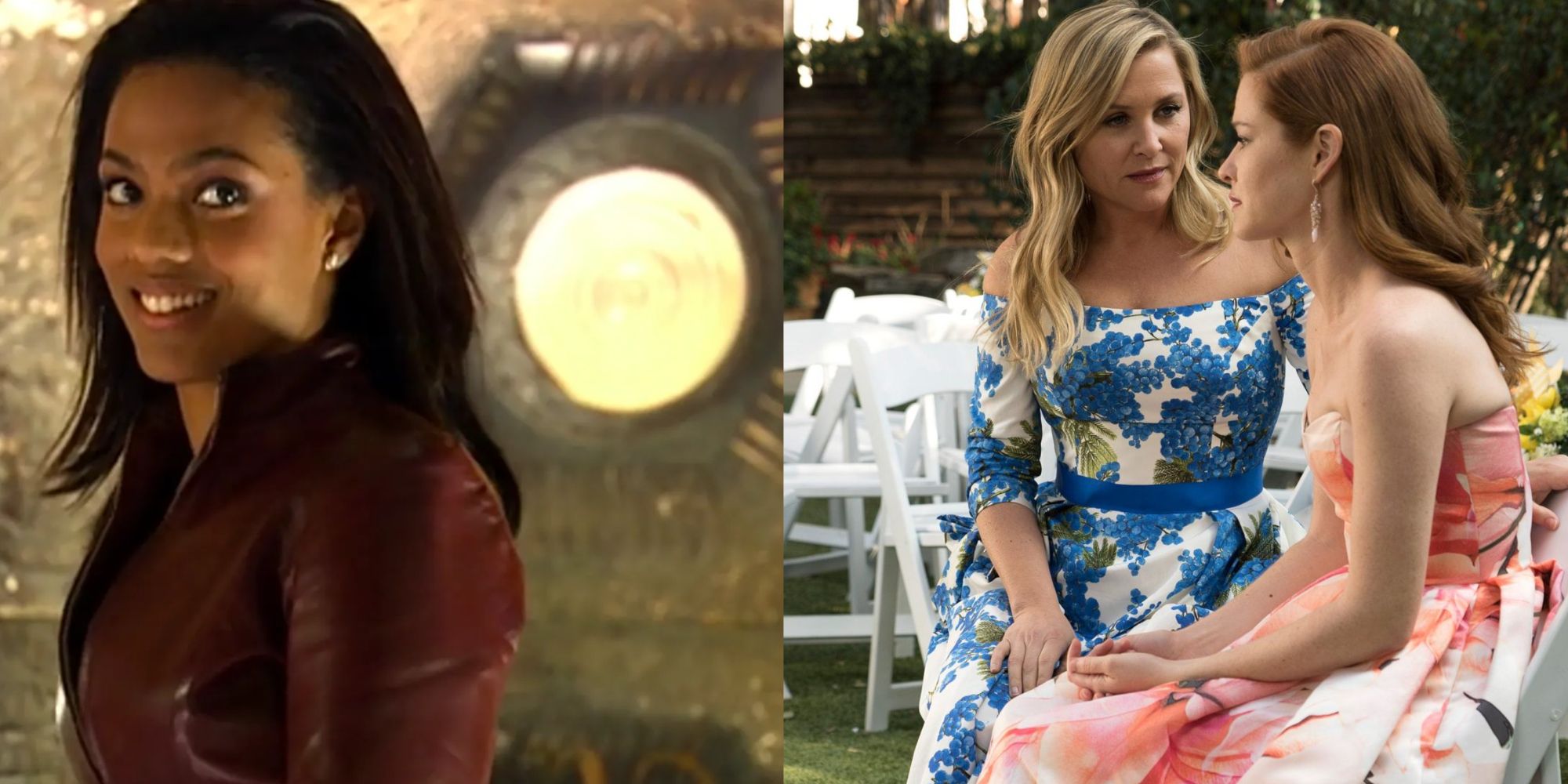 Split images of Martha Jones in Doctor Who and Arizona and April in Grey's Anatomy