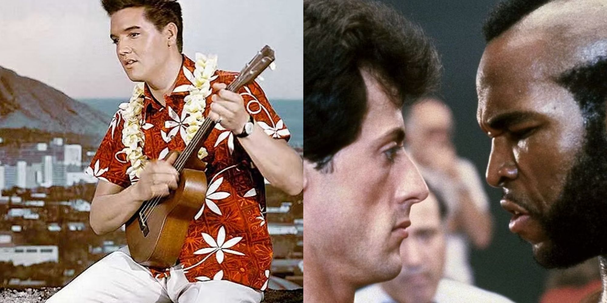 Split image of Blue Hawaii and Rocky III