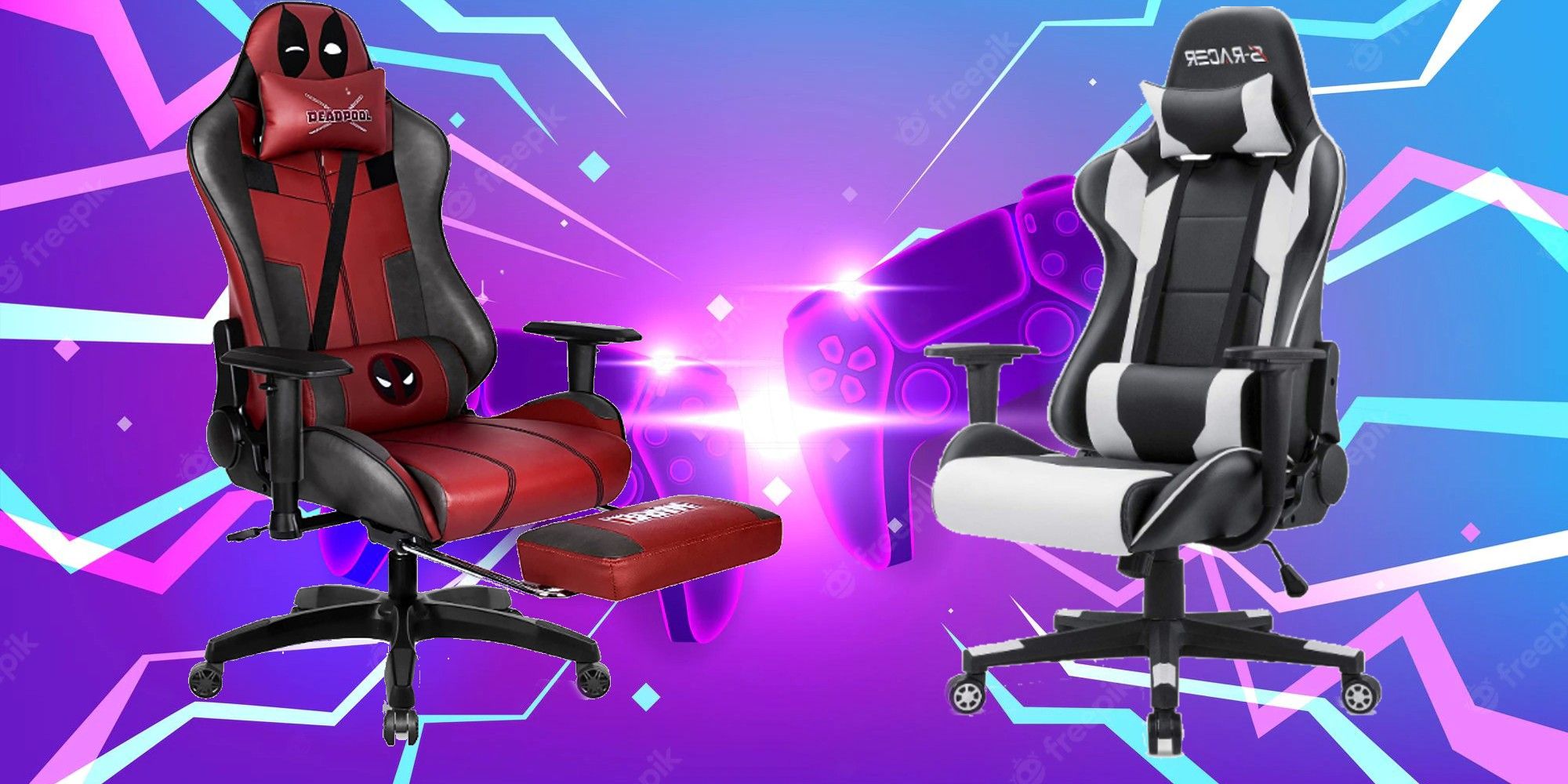 Collage of gaming chairs Amazon product shots for Cyber Monday sales