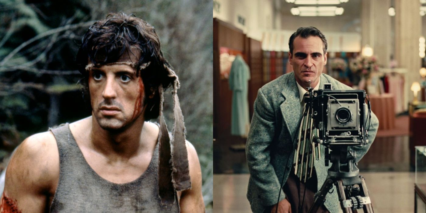 Two side by side images of The Master and First Blood
