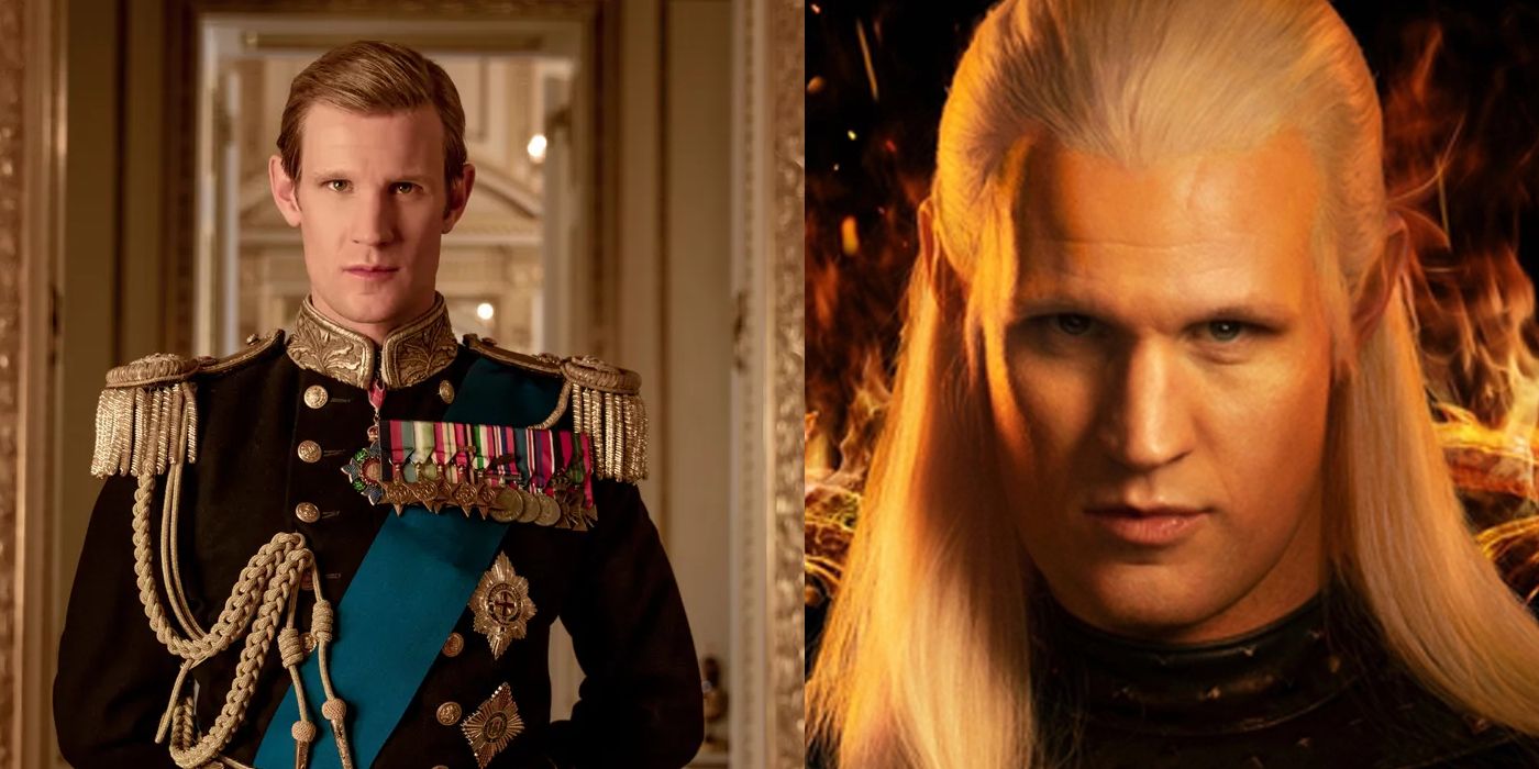 Matt Smith as Prince Philip in the Crown and as Daemon Targaryen in House of the Dragon