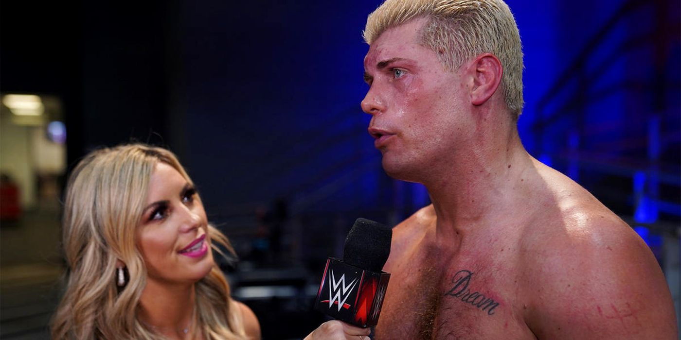 Cody Rhodes gives an interview following his return to WWE.