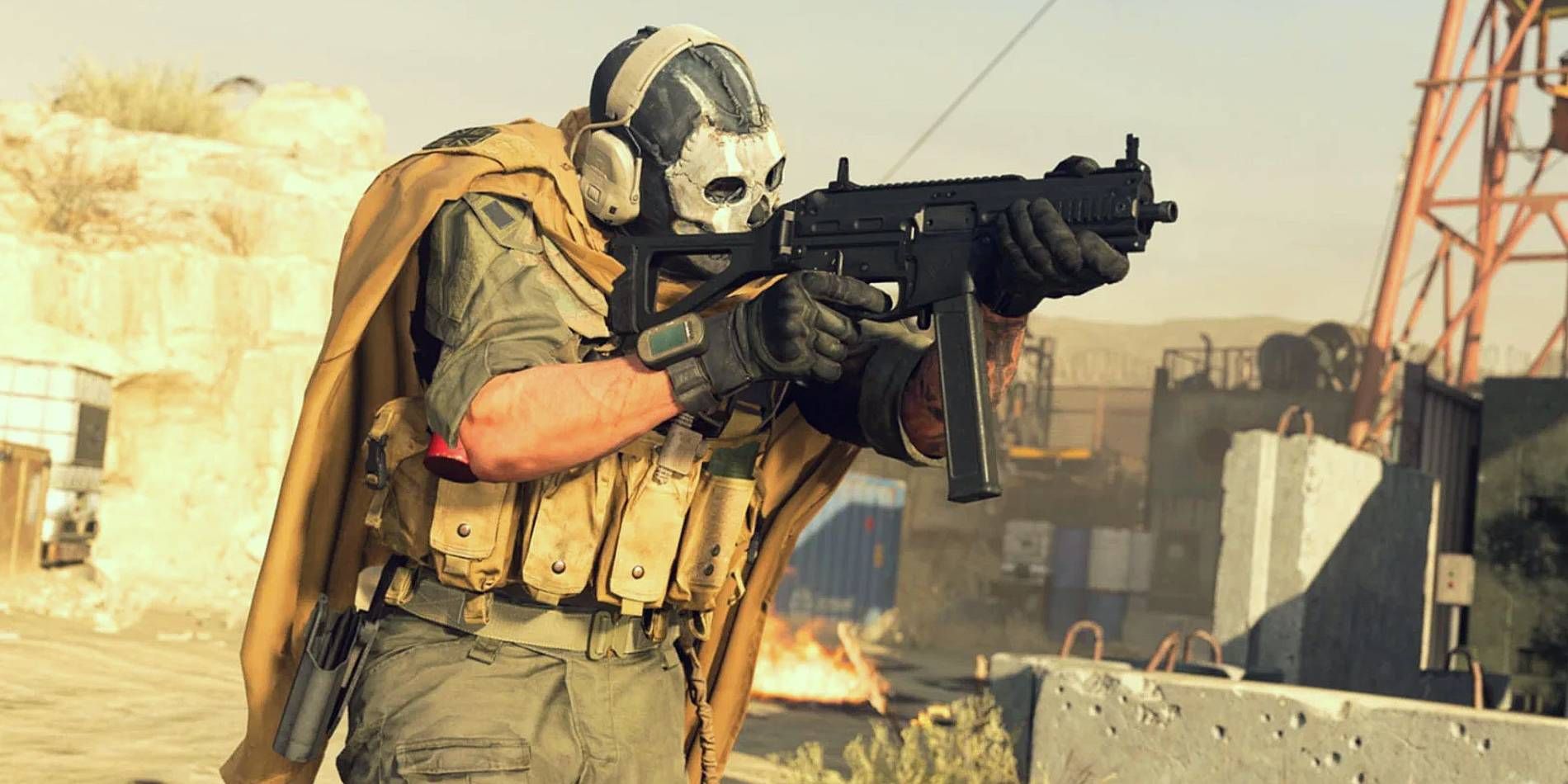 Modern Warfare 2 Ghost Aiming Gun at Target in Campaign Mission Mode or As a Loadout in Multiplayer