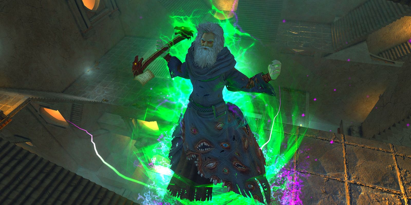 Screenshot of Halaster Blackcloak in Dungeons & Dragons game Neverwinter Nights.