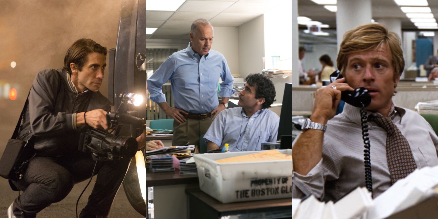 Stills from Nightcrawler, Spotlight and All The President's Men