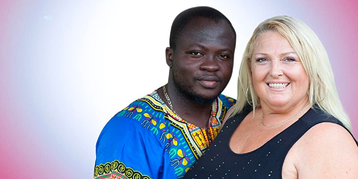 Angela and Michael Still Together In 90 Day Fiance pic with pink and white background