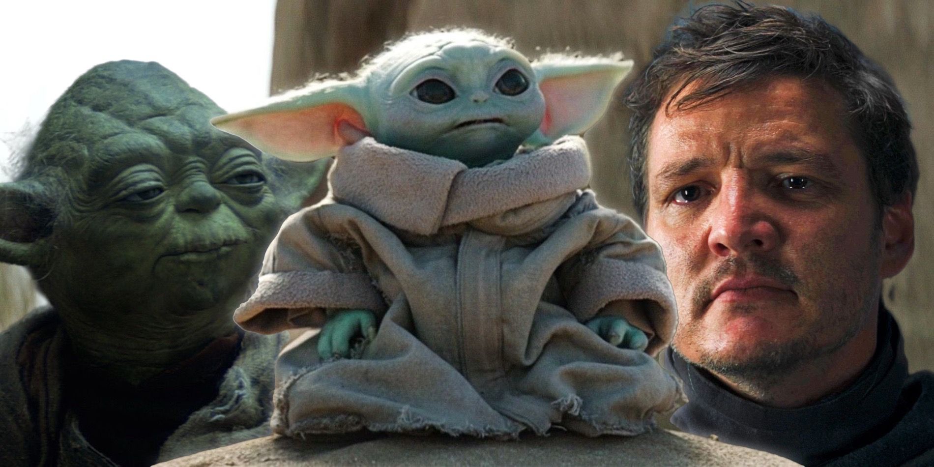 Yoda from the original Trilogy, along with Grogu and Din fromt he Mandalorian