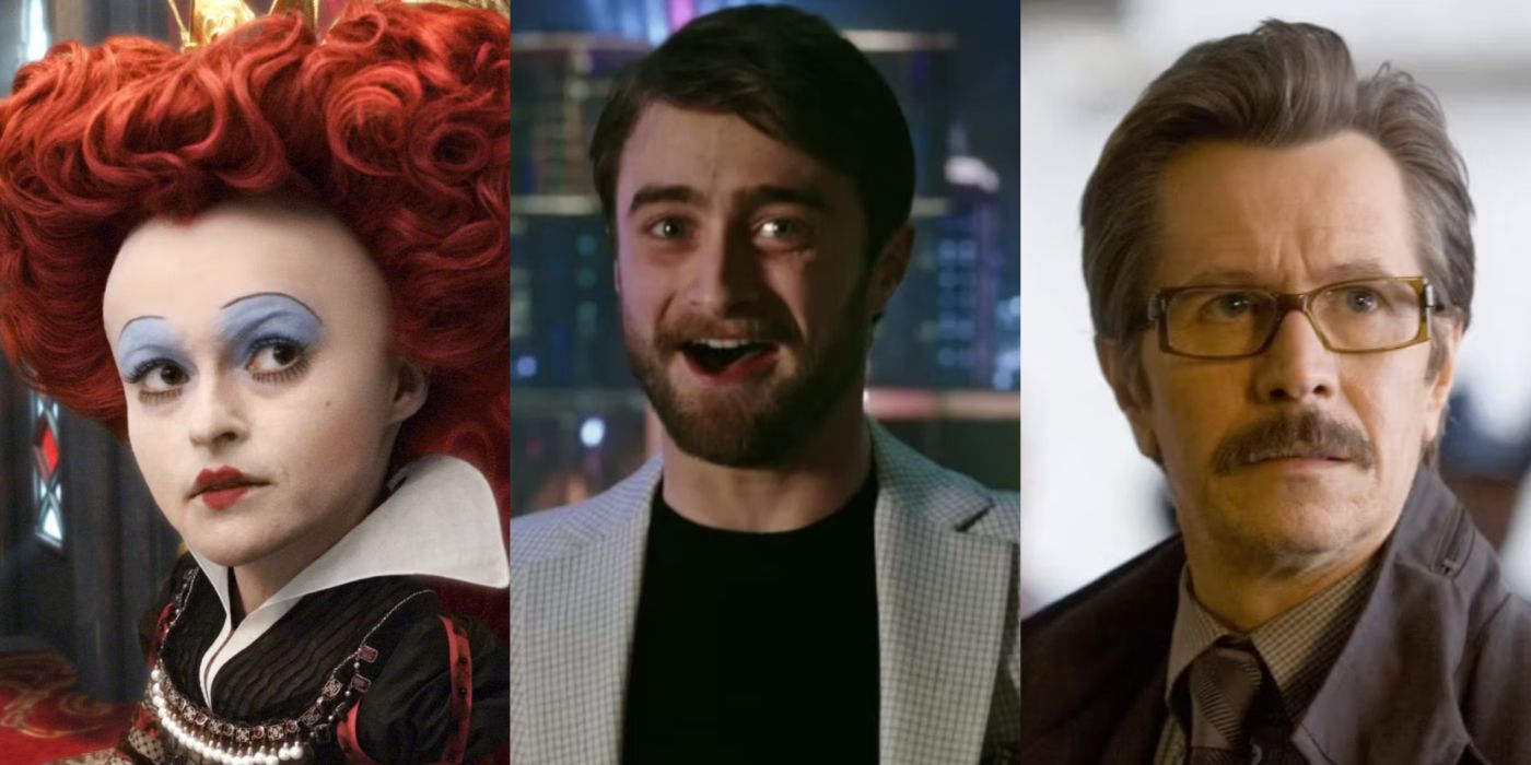 Split image of Alice in Wonderland, Now You See Me 2, and The Dark Knight Rises