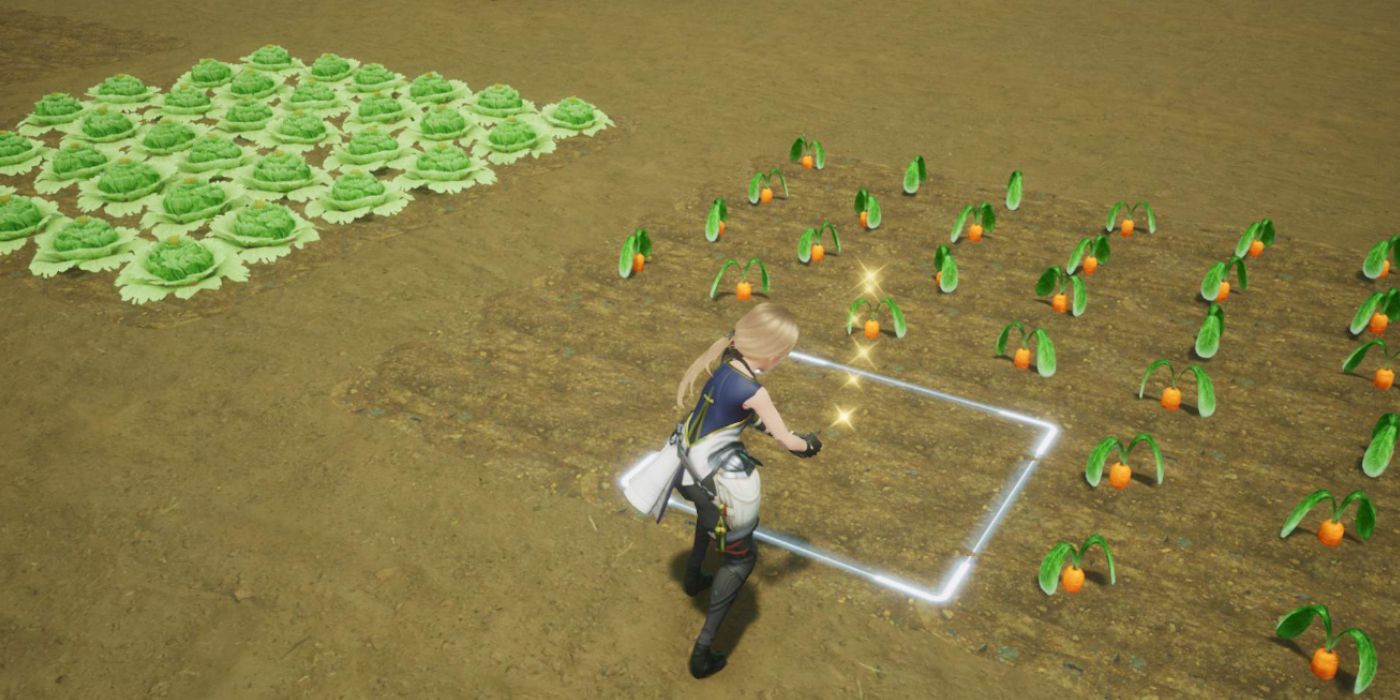 Player Farming Fruits & vegetables in Harvestella