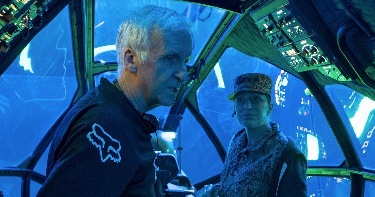 James Cameron on the set of Avatar