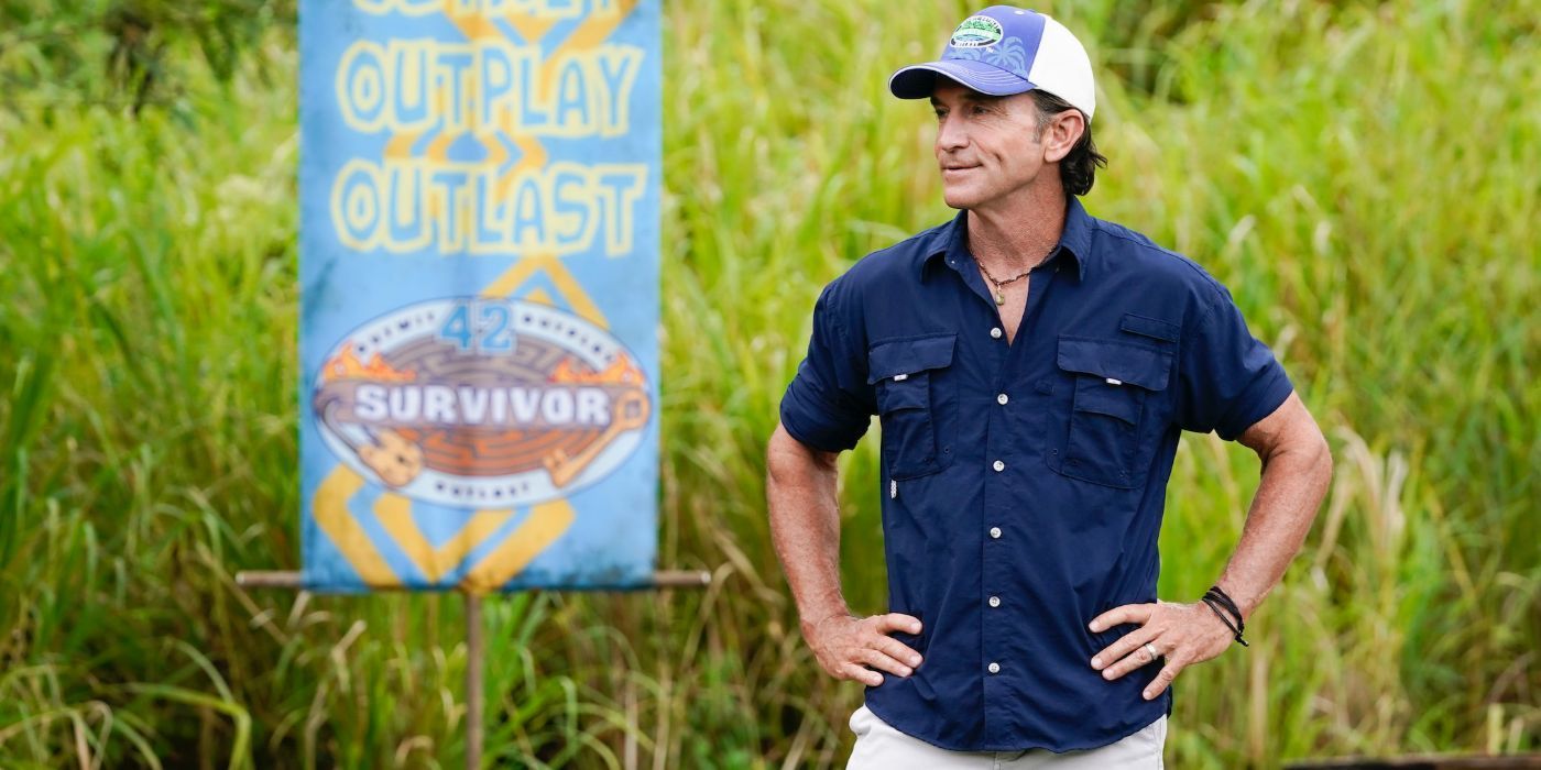 Jeff Probst at a challenge