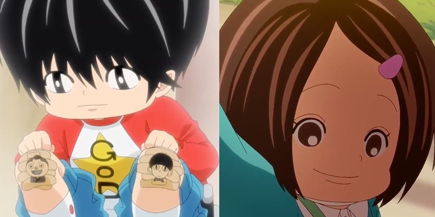 Kotaro touches his knees and Kana holds her mom's hand on Kotaro Lives Alone