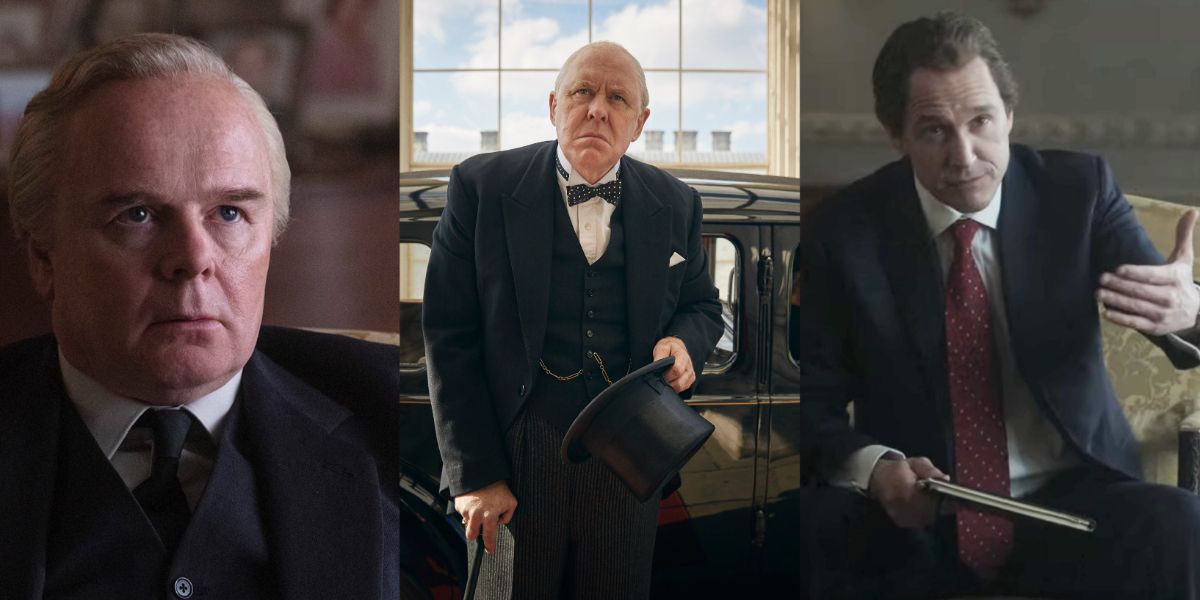 Harold macmillan winston churchill tony blair in the crown split image